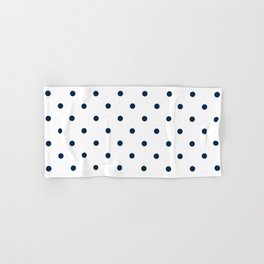 Navy Blue & White Polka Dots Hand & Bath Towel