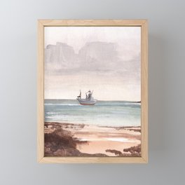 Ship on Shore Framed Mini Art Print