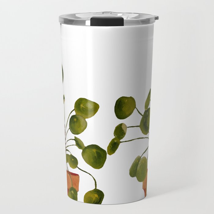 Pilea Modern Indoor Plant  Travel Mug