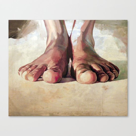 Pensando con los pies Canvas Print