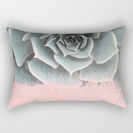 Sweet Pink Paint on Succulent Rectangular Pillow