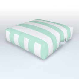 Mint green and White stripes-vertical Outdoor Floor Cushion