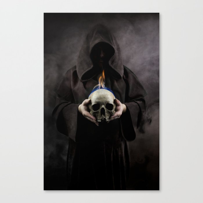Skull on fire Canvas Print
