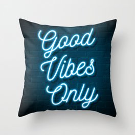Good Vibes Only - Neon Throw Pillow