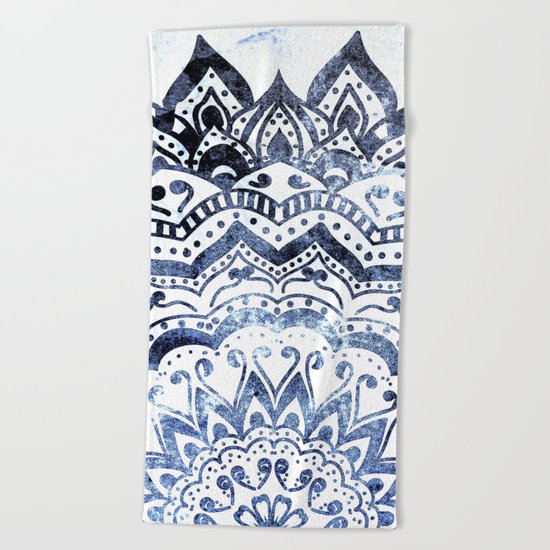 BLUE ORION JEWEL MANDALA Beach Towel