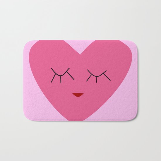 valentines heart pink Bath Mat