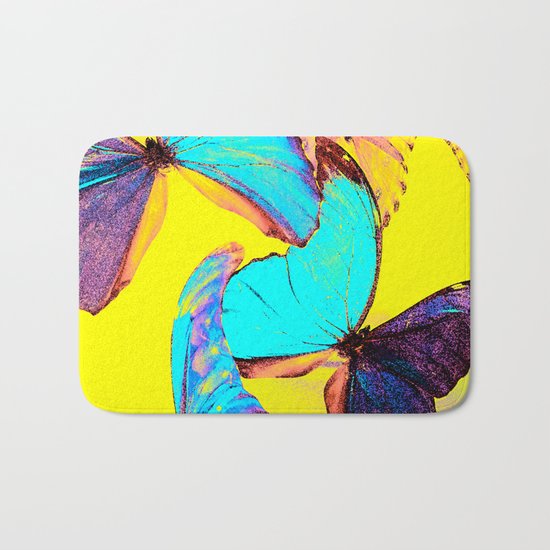 Shiny and colorful butterflies Bath Mat