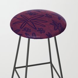Abstract Flowers in Cherry Bar Stool