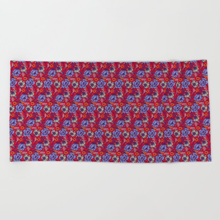 Red and blue Beach Towel