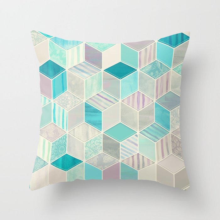 Vacation Patchwork Throw Pillow