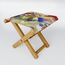 Painting with Green Center  Folding Stool