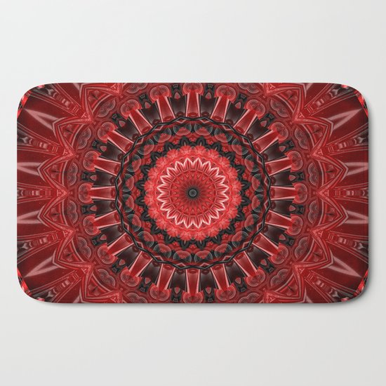 Mandala Deep Red Bath Mat By Christinebssler Society6