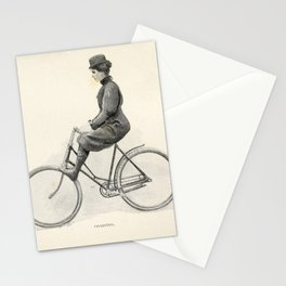 "Coasting" from "Bicycling for Ladies" by Maria E. Ward, 1896 Stationery Card