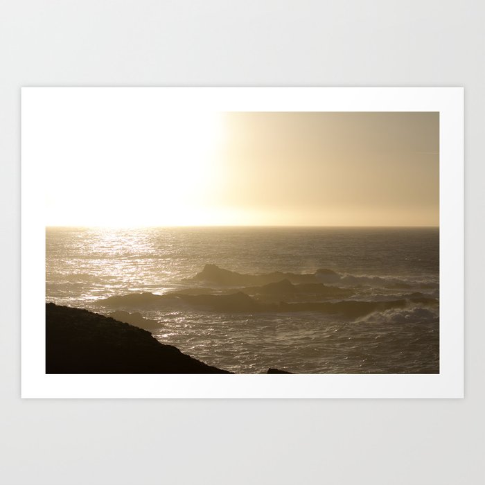 California Ocean at sunset Art Print