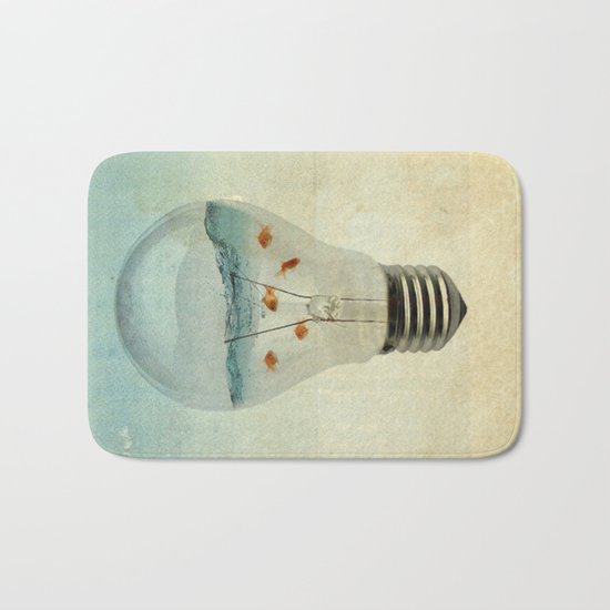 blue sea thinking Bath Mat