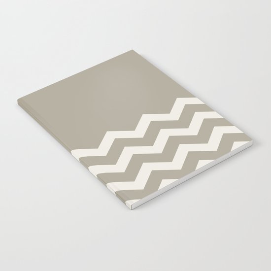 Gray Grey Alabaster Chevron Colorblock Notebook