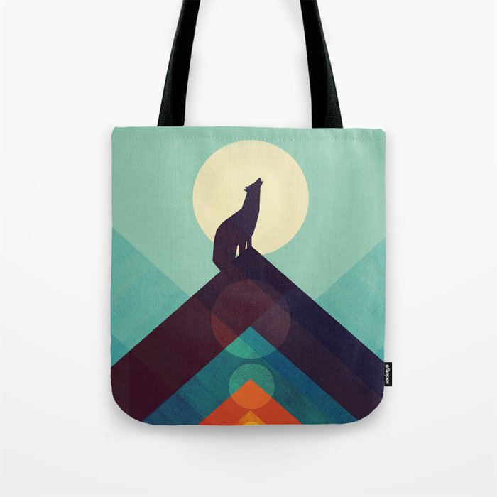 Howling Wild Wolf Tote Bag