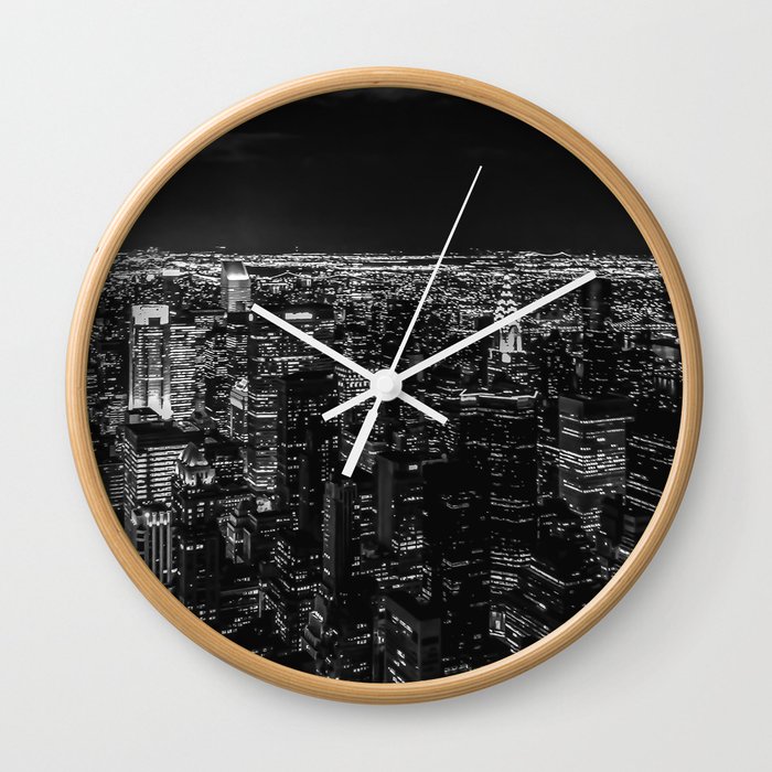 Manhattan. Black and white Wall Clock
