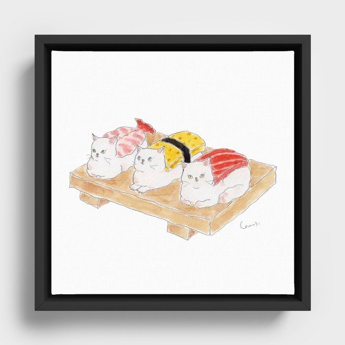 Sushi Nyanco -Sushi Cats- Framed Canvas