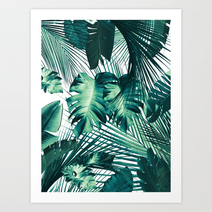 Tropical Jungle Day Leaves Siesta #1 #tropical #decor #art #society6 Art Print