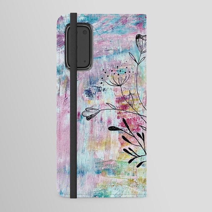 Lined Flowers Android Wallet Case