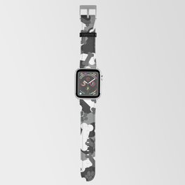 Gray Dog Paws And Bones Camouflage Pattern Apple Watch Band
