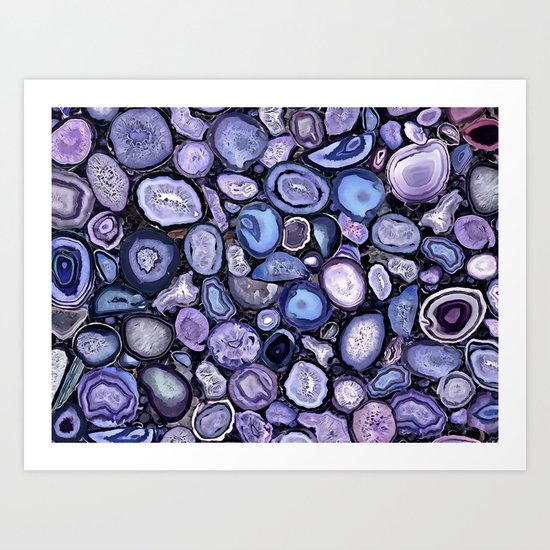 Agate crystals Art Print
