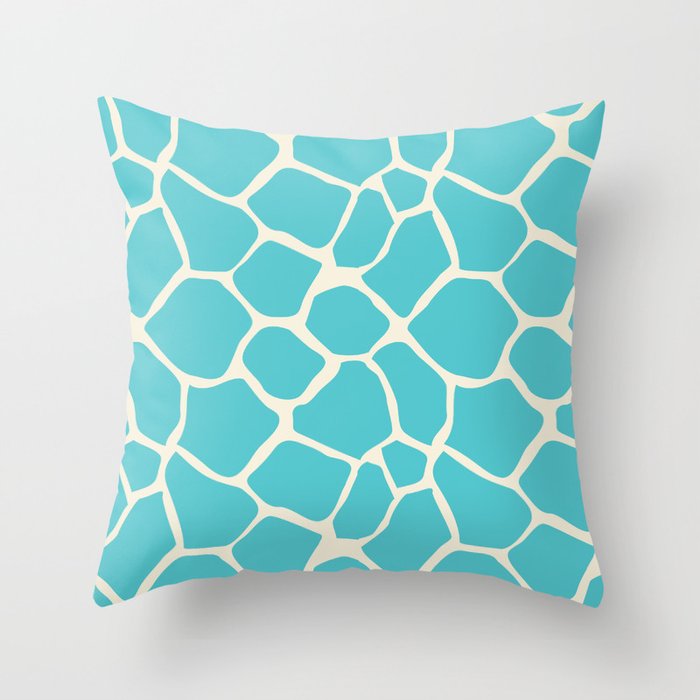 Giraffe Pattern Animal Print Aqua Throw Pillow By Beezkneez Society6