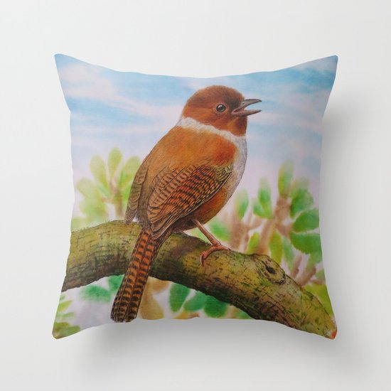 A Brown Bird Throw Pillow