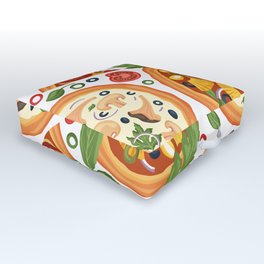 Pizza Lover Party Pattern Outdoor Floor Cushion