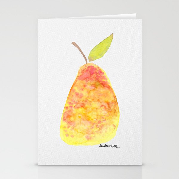 Pear Watercolor Illustration  Stationery Cards