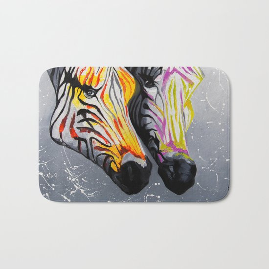 COLOR ZEBRAS Bath Mat