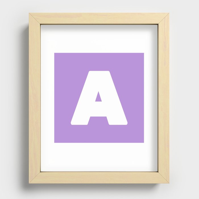 A (White & Lavender Letter) Recessed Framed Print