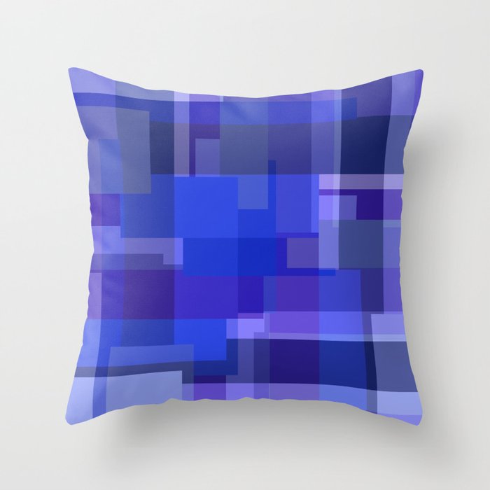 Rectangles Blue pattern Design Geometric Throw Pillow