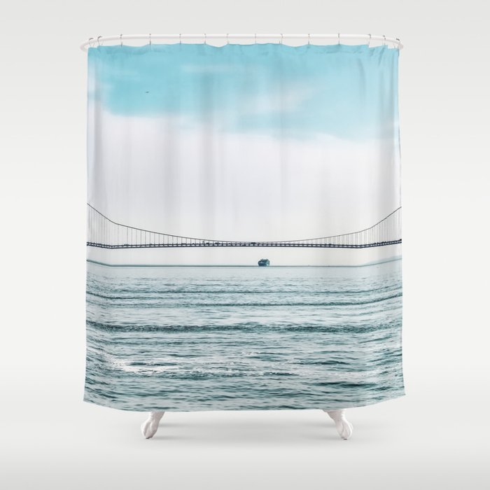 New York City Verrazzano Narrows Bridge Shower Curtain