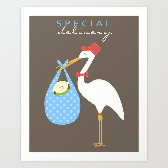 Special Delivery Baby Boy Art Print