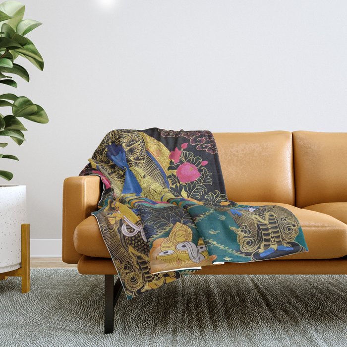 Buddha Medicine Thangka 1 Throw Blanket