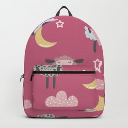 Sweet sleeping sheep pattern pink Backpack