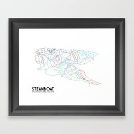 Steamboat, CO - Minimalist Trail Maps Gerahmter Kunstdruck | Graphic Design, Illustration, Abstract, Vector 