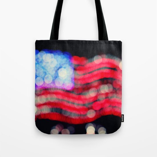 Red, White, and Bokeh Tote Bag