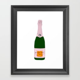 champagne rose bottle Framed Art Print