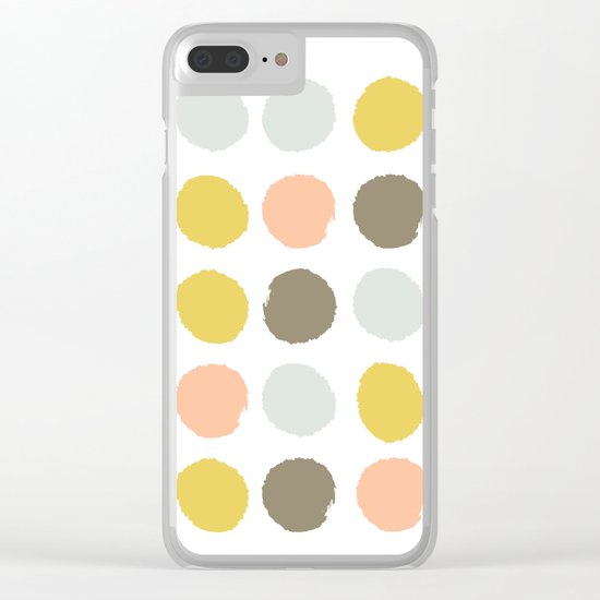 Gender neutral painted dots trendy color palette nursery gifts hipster decor Clear iPhone Case