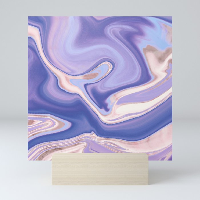 Lavender Liquid Marble Mini Art Print