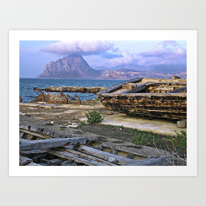 Old Port of Trapani on the Isle of Sicily Art Print