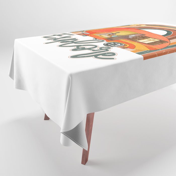 Explore Camping Rainbow Vintage Tablecloth