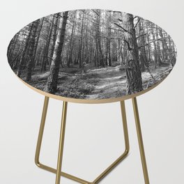 Scottish Highlands Black and White Nature Path Side Table
