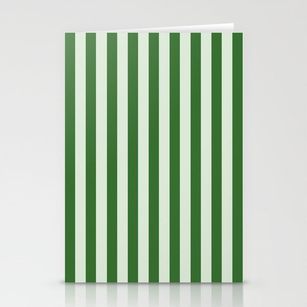 Vintage forest green stripes Stationery Cards