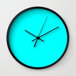 Monochrom  blue 0-255-255 Wall Clock