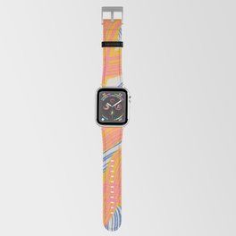 Vibrant Orange wavy stripe pattern Apple Watch Band