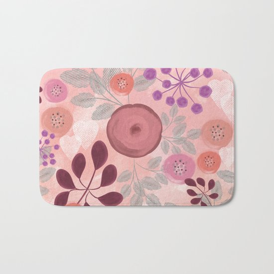 Abstract floral pattern. Bath Mat